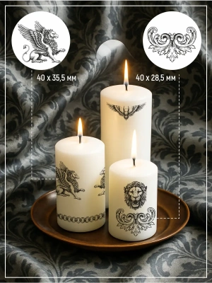 Наклейки на свечи водные Грифоны из каталога Наклейки декупажные для декора свечей, яиц, изделий из гипса, в интернет-магазине BPW.style